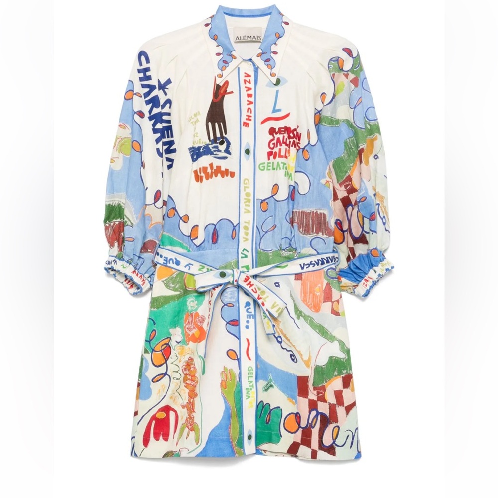 ALEMAIS x Nadia Hernandez Printed Shirtdress Size 8